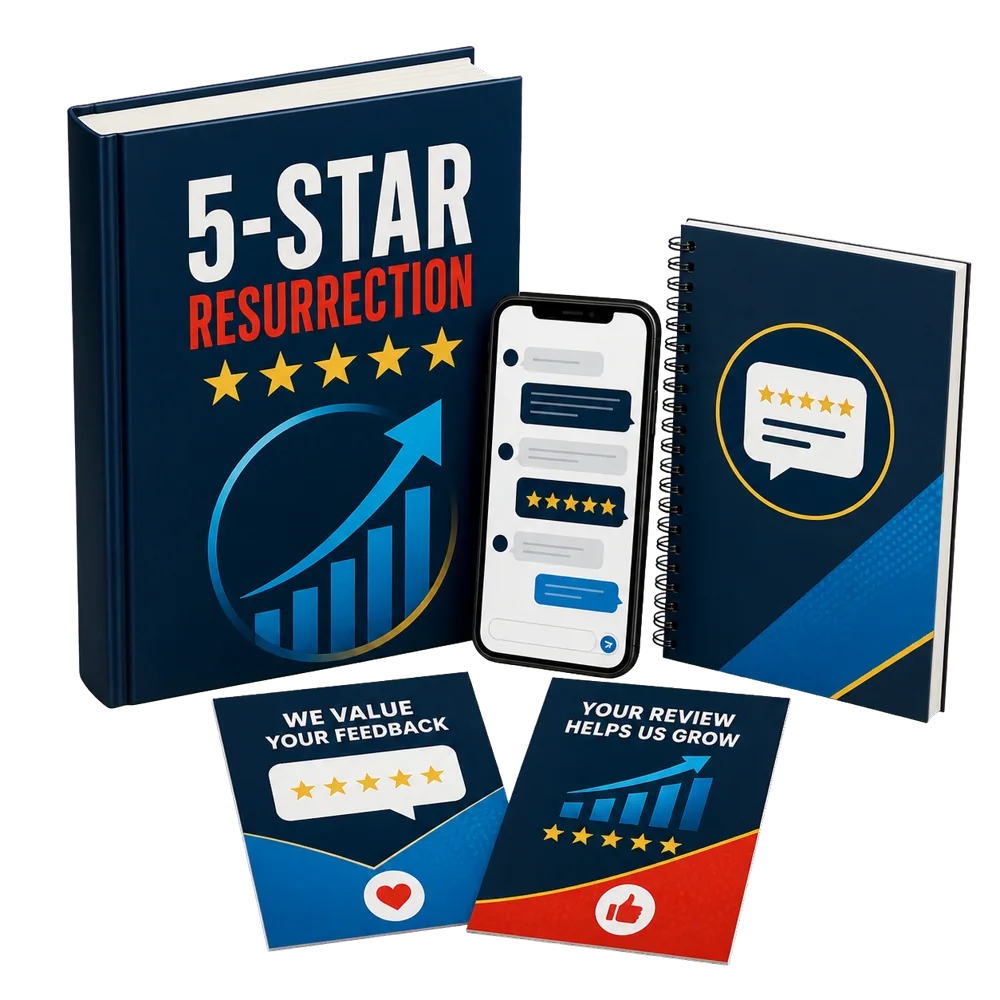 The 5-Star Resurrection product bundle with guide, phone, workbook, and review cards